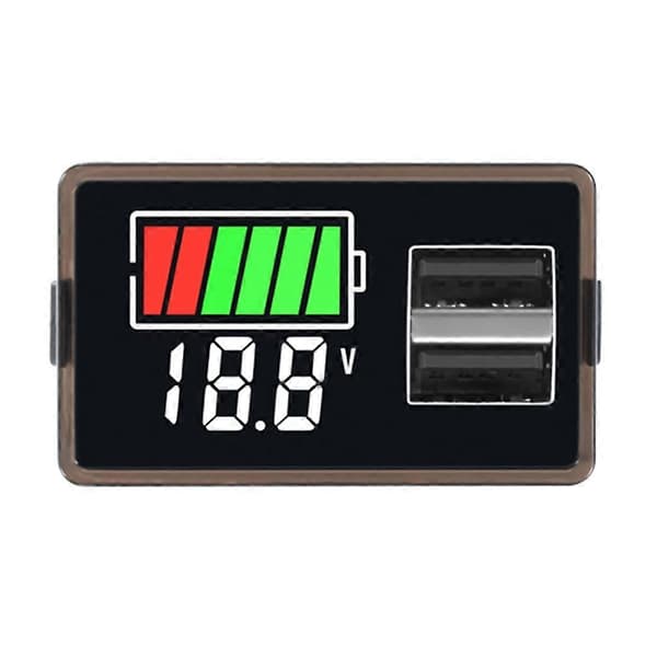 LED Digitalt Display Voltmeter Spenningsmåler Tester med Dobbel-USB for Elektrisk