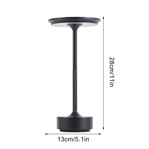 Sherum Ecolume Lampe Yifare Ecolume Øjenbeskyttelse LED Ecolume Lampe Bordlampe Genopladelig Tre-Farve Justering (FMY) Black