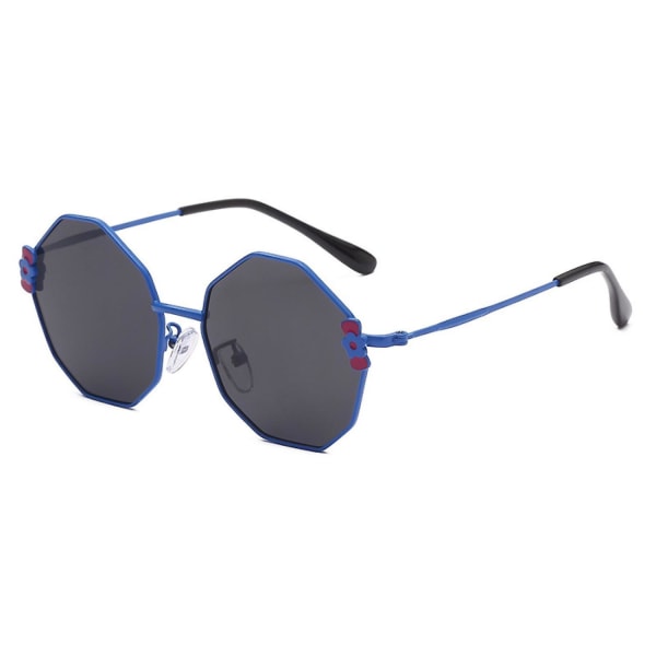 Retro tegneseriesløyfe for barn Flersidig UV-beskyttelse polariserte solbriller ---blått ramme grått ark (FMY)