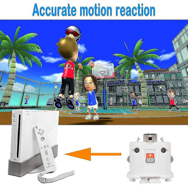 2 Motion Plus -sovitinanturi Wii-kaukosäätimelle, Motion Plus -sovitinkiihdytimen korvaaja Wii Motion Plus -sovittimelle (FMY) White