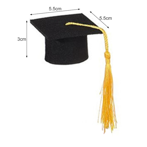20 stk. Mini Bachelor-hatt i filt med dusk til feiringer, vinflasketopper til graduering, festartikler til graduering (FMY) Red One Size