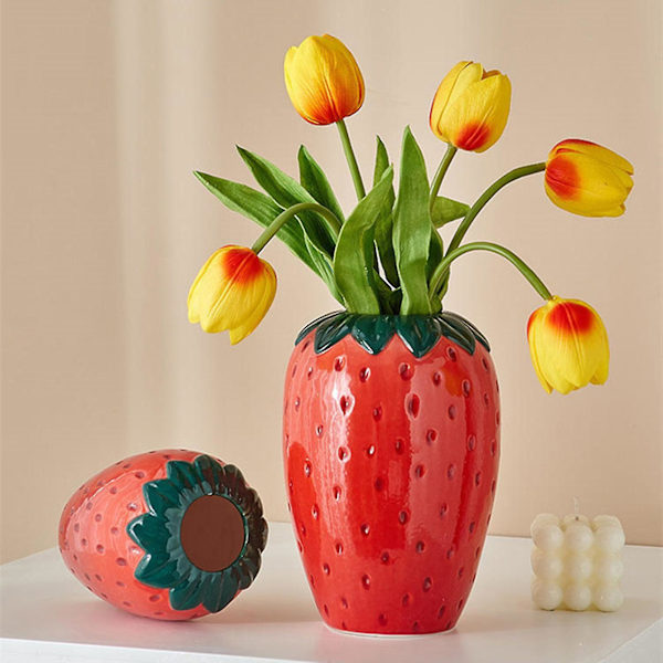 Jordgubbsvas Dekoration B&b Hotell Dekoration Hantverk Vattenhöjd Blomvas Kreativ Blomsterarrangemang Blomkruka (FMY) M