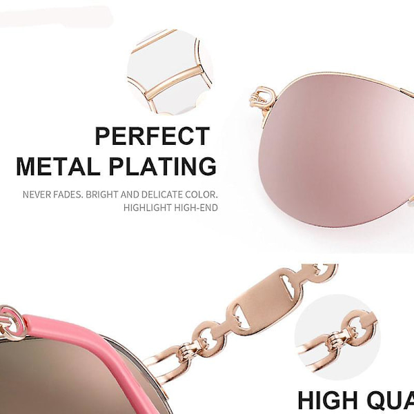 Polariserede Aviator Solbriller, Let Metalramme Solbriller Uv400  (FMY) Burgundy gradient