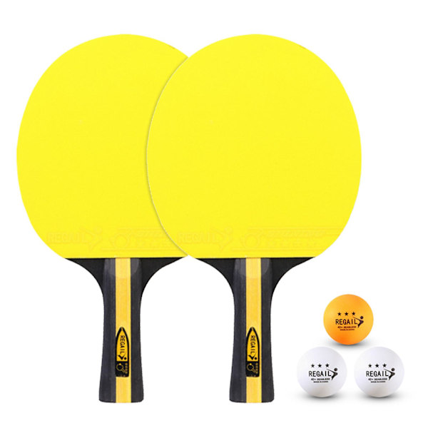 Ping Pong-racket Bordtennisracket med Bärväska (FMY) Yellow paddle and ball set