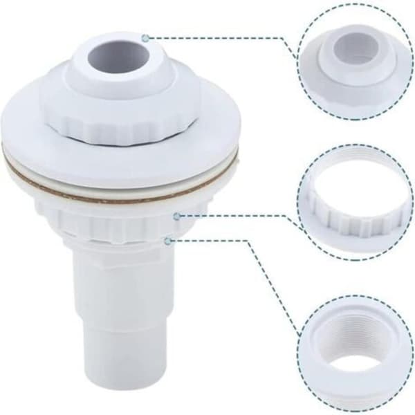 Poolreturmunstycke, sugmunstycke med 38/32 mm slanganslutning, poolreturmunstycke, poolsugmunstycke, simmi（FMY）