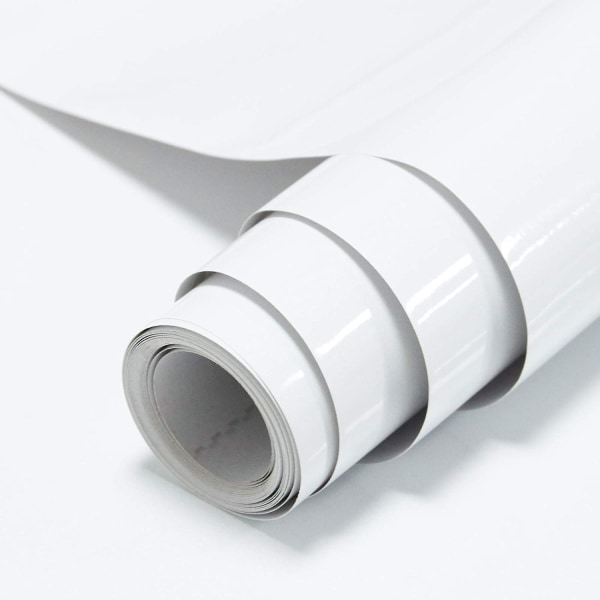 Glitter selvklebende tapet 60cm X 500cm White Sticky Back Plast Vanntett kontaktpapir (FMY)