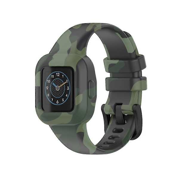 Børnemønstret silikonestrop til GarminFit JR 3 Universal Smart Sport Watch armbånd til Garmin vivofit JR3 Børnearmbånd til Chi (FMY) Camouflage Green