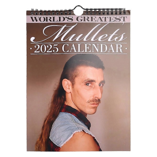 2025 Veggmontering Månedskalender Verdens Beste Mullets Hengekalender Nyttårs Planlegger for Strømper (FMY) As Shown