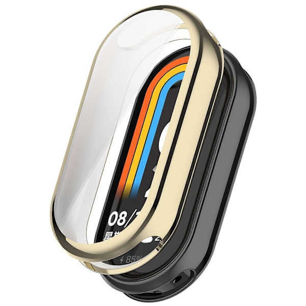 Xiaomi Smart Band 8/Mi Band 9/9 NFC -älykellon galvanoidulle täyssuojakuorelle TPU-kellokehyskotelo (FMY) Gold