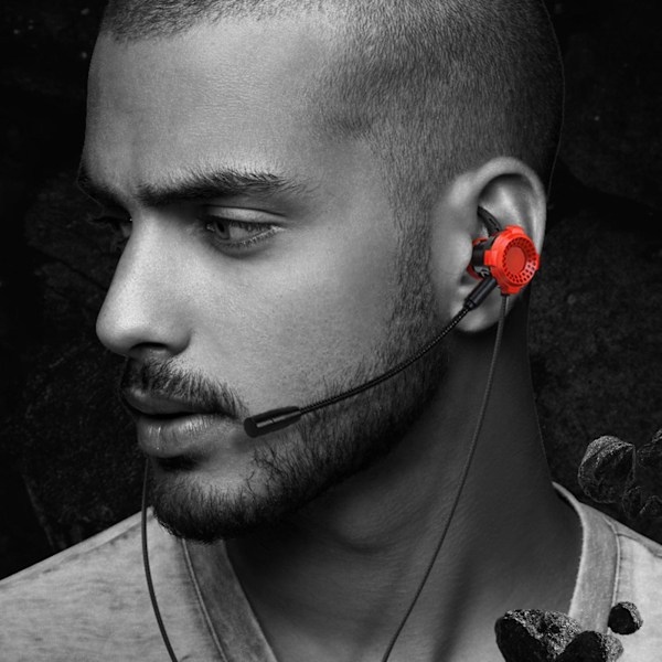 G7 Universal 3,5 mm kablet gaming in-ear-hovedtelefon med mikrofon til telefon/computer (FMY) Red Updated Version*