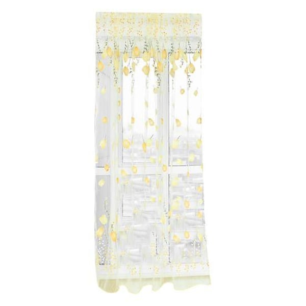 Nyttig Tyllgardin Vaskbar Tynn Polyester Glatt Overflate Transparent Gardin for Innendørs (FMY) golden