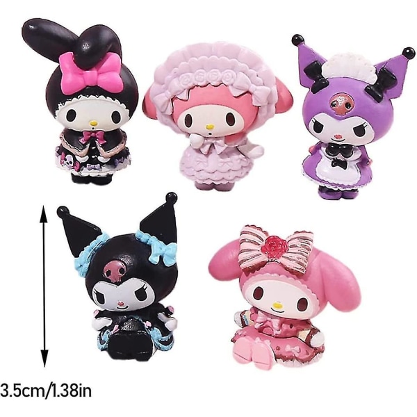 5 stk Kawaii Anime Figur Samling Legesæt Kage Topper Dekoration Ornamenter (FMY)