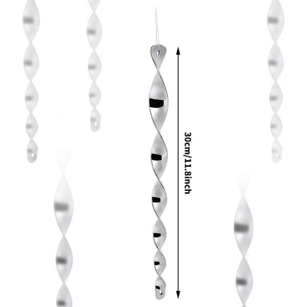 Set med 12 reflekterande vindspiraler, fågelavvisande (FMY)
