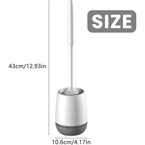 Silikon toalettbørste med holder - med holder - Hurtigtørkende - For dyp rengjøring (FMY)