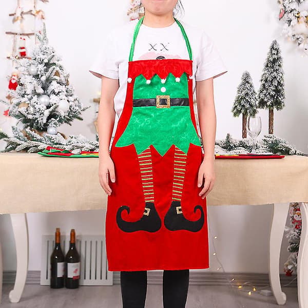Julegave Julepynt Elf Forklæde Grønt Køkkenforklæde Bib (FMY) Red wizard apron
