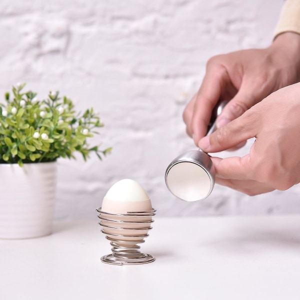 Ägg Topper med Äggkopp, Äggöppnare, Äggkutter, Rostfritt Stål, 14 cm (FMY)
