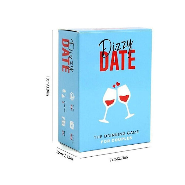 Dizzy Date -peli, 100 keskustelukorttia treffiyölle, pariskunnille, ystävänpäivälahja (FMY) Dizzy date