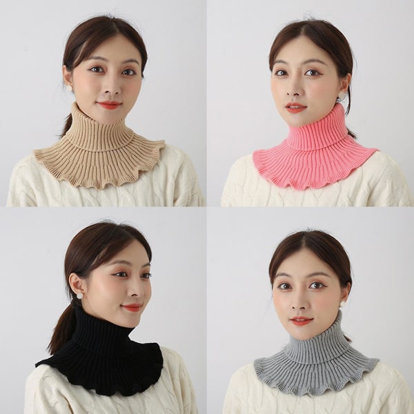 Farfi Comfortable Stretchy False Collar Knitted Fabric Practical Warm-keeping Neck Guard For Women  (FMY)