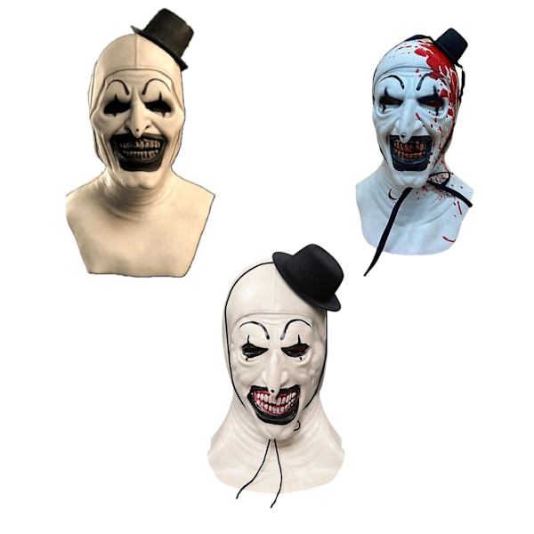 Terrifier 2 Art the Clown Gysermaske Halloween Party Maskerade Horrormasker (FMY) Apricot
