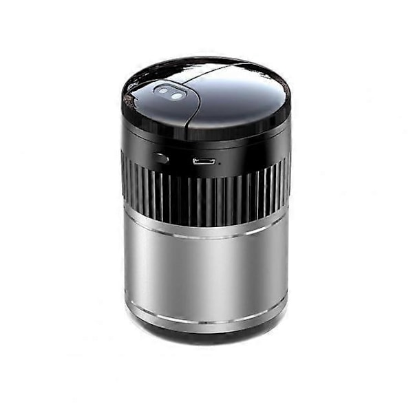 Askkopp Bil Smart Askkopp Automatisk Öppning Stängning Infraröd Sensor USB Uppladdningsbar Rökfri Ljuskänslig Spegel Askkopp Bil Askkopp (FMY) Silver