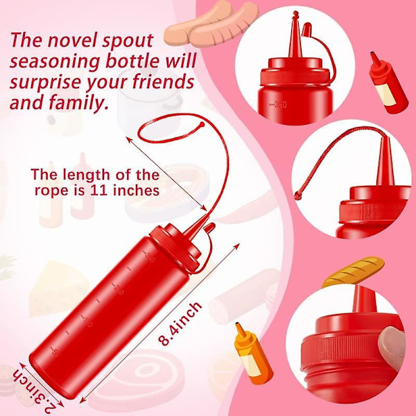 2 stk Falske Sennep og Ketchup Flasker Plast Condiment Jet Dispenser Spøk Leke (santanxing)  (FMY)