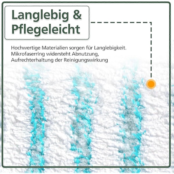 3 Pakk Erstatningsmoppekluter for Leifheit Profi XL Micro Duo / Profi XL Cotton Plus Alle Gulvmopphåndtak, Fjerner Flekker Raskt, Effektiv (FMY)