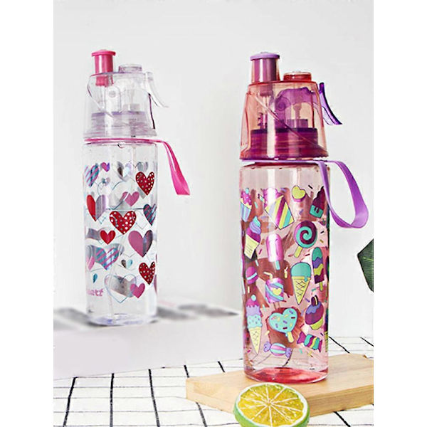 Kylsprayflaska med vattenflaska 500ml Spraydricksvattenflaska för barn  (FMY) pink