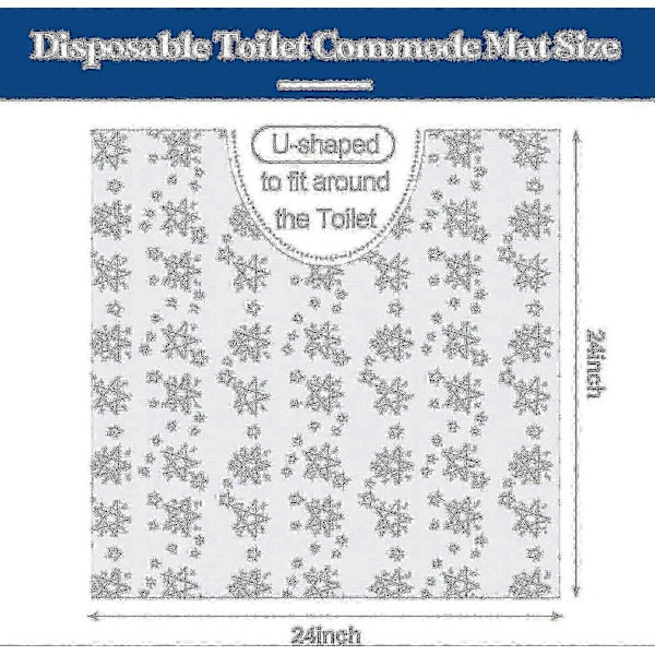 50 stk. Engangs Toalettmatte Deodoriserende Toalettmatter Vanntett Baderoms U-formet Matte for Pottetrening Inkontinens (stjerner) (FMY)