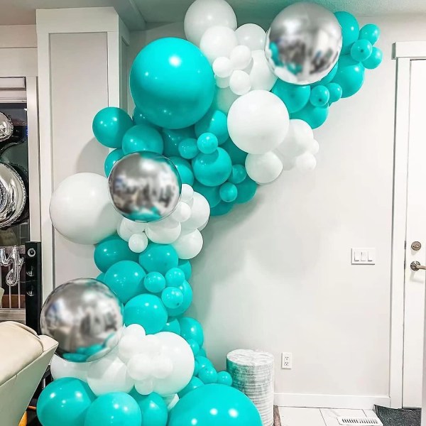 Teal Balloons 55 Pcs Acqua Blue Party Latex Balloon 18inch 12inch 5inch For Birthday Baby Bridal Shower Wedding Party Decorations  (FMY)