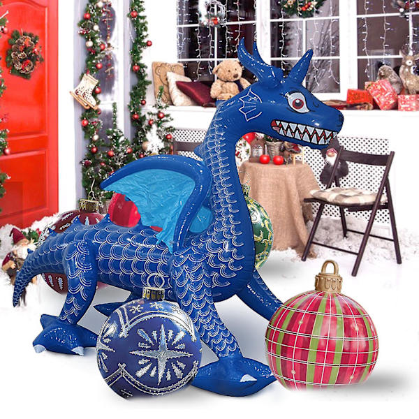 Stor Juleoppblåsbar Dinosaur Flygende Drage Utendørs Oppblåsbar Hagedekorasjon For Ferie/fest/jul/hage/hage (FMY)