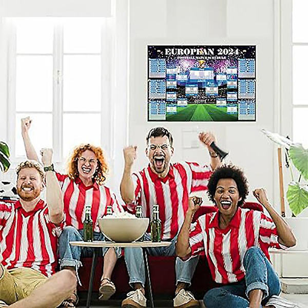 2024 Tyska EM-matcher Schema Matcher Fotboll Affischer Väggkarta Kalender  (FMY) L