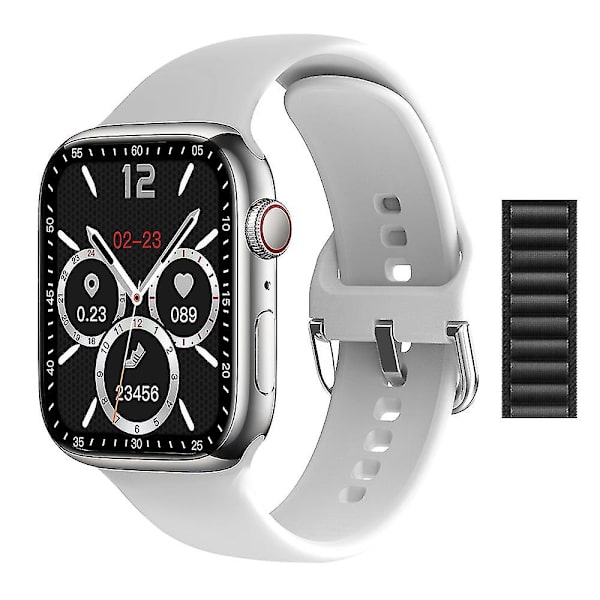 2023 Älykello Apple Smartwatch Series 8:lle, HD-näyttö, urheilullinen sykemittari, kuntoseuranta, Bluetooth-puhelut, miehille ja naisille (FMY) white and HeiNL