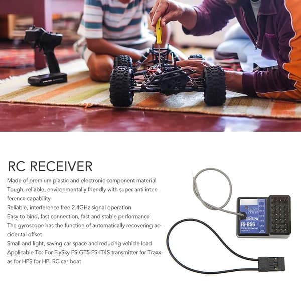 RC Mottaker 2.4GHz AFHDS2A 6CH Med Gyroskopfunksjon RC Sender Mottaker for FS GT5 FS IT4S RC Båt (FMY) Solid Normal