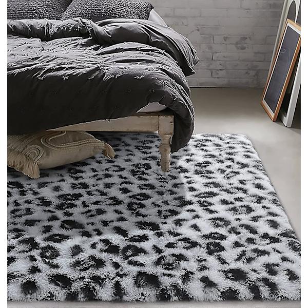NOAHAS Fluffig Leopardmönstrad Matta Gepardmönstrad Matta Mjuk Bekväm Tryckt Matta för Sovrum Vardagsrum Hem Västerländsk Dekor (FMY) colour 1 92X153cm