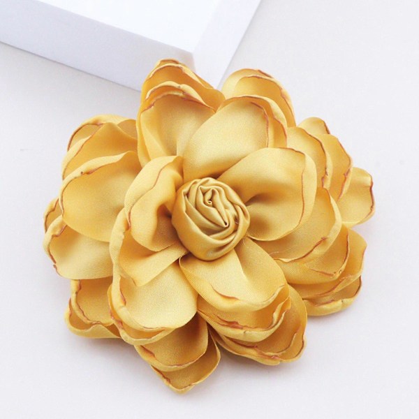 Stof Blomst Broche Stor Corsage Broche Rose Broche til Banket Dansedragt Violet (FMY) Gold 10cm