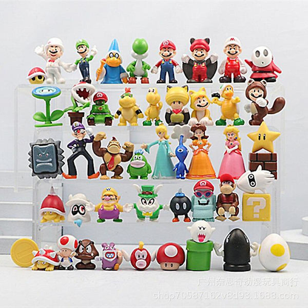 48 stk Super Mario Bros Luigi Yoshi Donkey Kong Wario Pvc Actionfigurer Legetøj Samleobjekter Legetøj Til Børn Fødselsdagsgaver Gave Til Børn (FMY) 48pcs