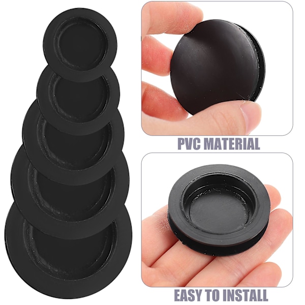 20 kpl Säästöpossun Tulppa Kumia Pyöreä Tulppa Säästöpossun Tulppa Stopit Peitteet (FMY) Black 3.8x0.6cm