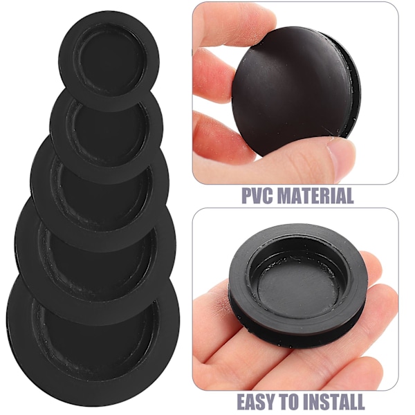 20 stk. Sparegris Plugs Gummi Runde Prop Sparegris Plugs Stopper Dæksler (FMY) Black 3.8x0.6cm