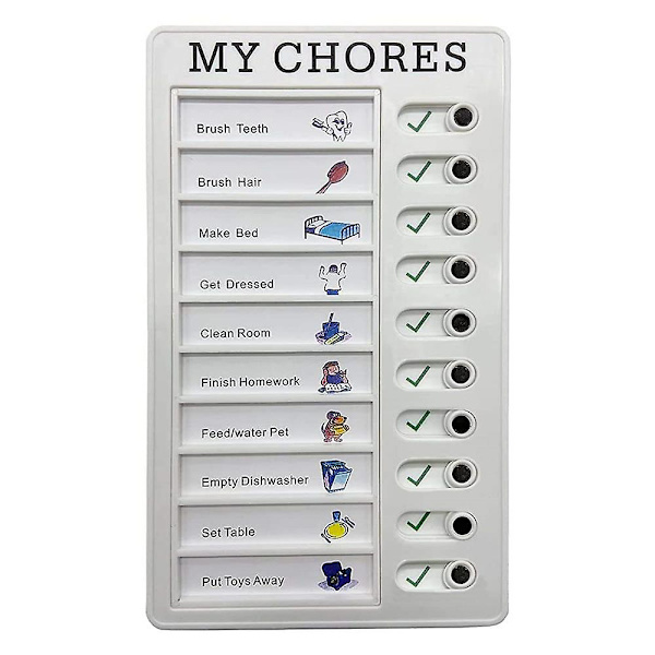 Memo-muovitaulu Rv-tarkistuslista/Omat askareeni/Muistutus vanhustenhoidosta (FMY) My Chores