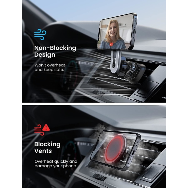 Iphone 15:lle tarkoitettu Magsafe-auton pidike, auton puhelintelineet iPhonelle, [helppo asentaa] Handsfree magneettinen puhelinteline autoon, sopii  (FMY)