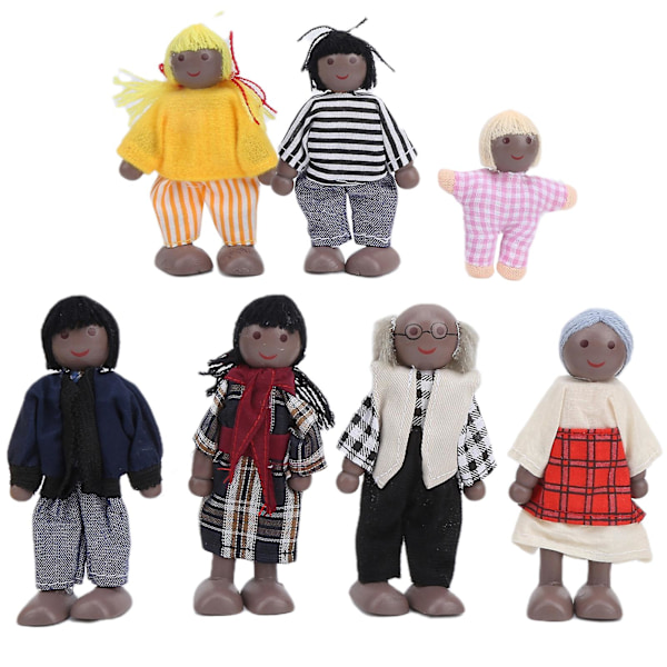 Familie Dukkefigurer Furu Miniatyr Personer Leke Sett Ornament Pedagogisk Dukkehus Tilbehør (FMY) 4