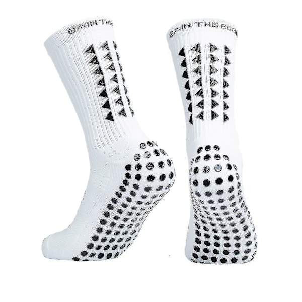 Edge Grip Sokker Fodboldsokker - Herre Fodboldsokker Anti-Slip Sokker Hvide Fodboldsokker Non-Slip Sokker Til Mænd (FMY) white 1 pair