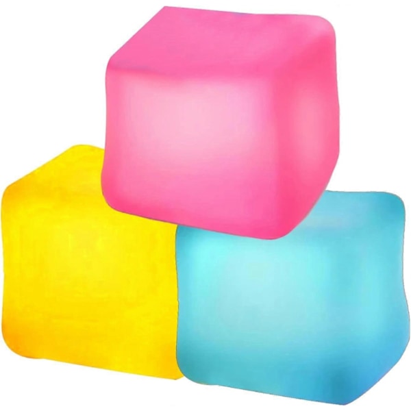 Jääkuutio Fidget-lelu, 3 Fidget-lelua Stressikuutio, Stressipallot Fidget-lelut, Neliö (Satunnainen väri) (FMY)
