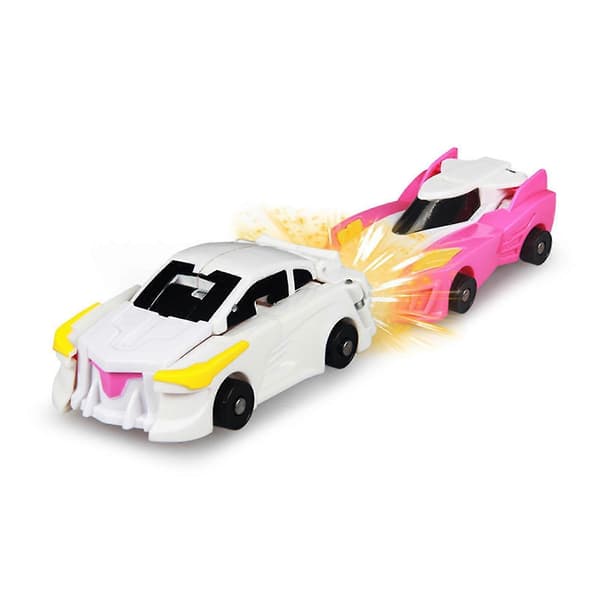 Transformerende bilrobotleker | Rosa og blå | Automatisk transformasjon | Ingen batteri nødvendig (FMY) pink