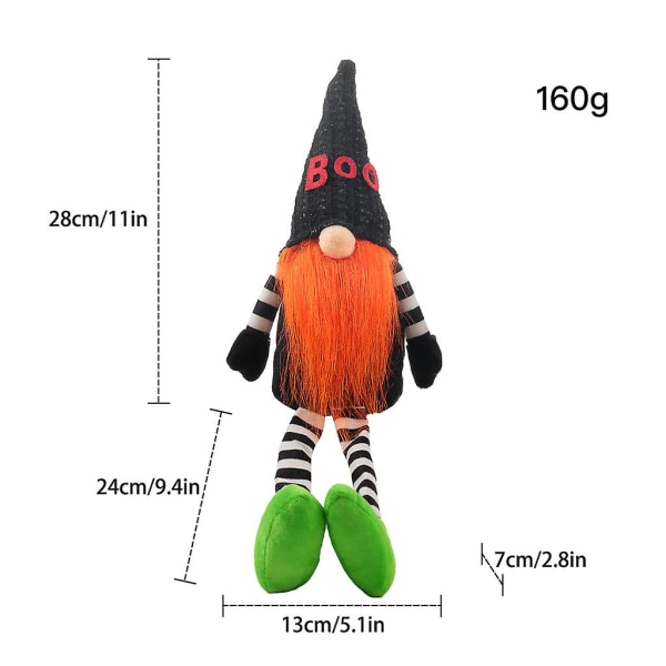 Lue Langbein Halloween Dverg Gnome For Dukke Ornamenter Søt tegneserie Dverg Elf Hom (FMY)