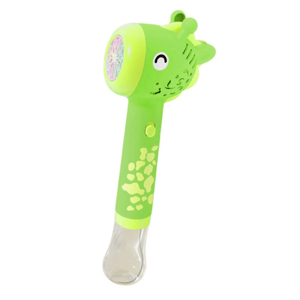 Elektrisk Giraff-Bubbelblåsare med Ljus 10 Hål Cartoon Djur Barn Handhållen Automatisk Bubbelblåsare Maskin Leksak Pojkar Flickor Födelsedag (FMY) Green