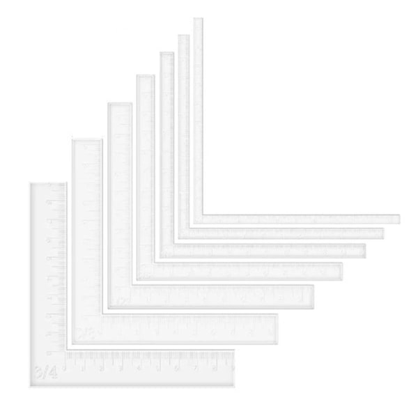 7 st/ set Papperskort hörn Hjälpare Positioneringsverktyg Scrapbooking Akryllinjaler för att göra Rada upp kortlager (FMY)