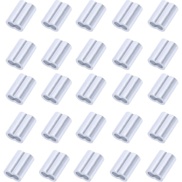 25 st 6 mm aluminiumpresstång för stålgummikabel (FMY)