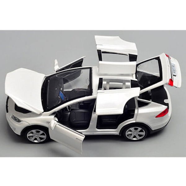 1:32 Tesla Model X 90D SUV Diecast Sound & Light Pull Back Car Collection Toy White