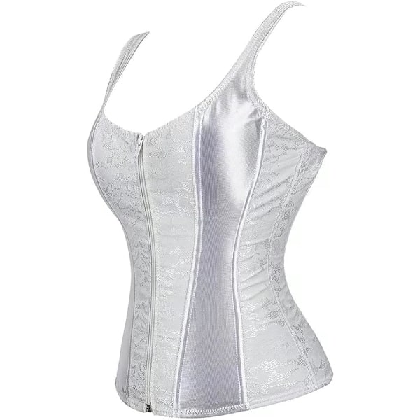 Korsetter för kvinnor Overbust Bustier Top Gothic Sexy Shoulder 2928white 2928white XL